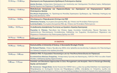 Διεξαγωγή ομιλίας με τίτλο “Οι Μονάδες Στρατηγικού Σχεδιασμού στα Ελληνικά Πανεπιστήμια: Προκλήσεις και Δυσκολίες”